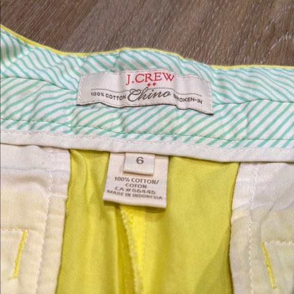 J. Crew Size 6 Yellow Bermuda Shorts Tailored Cotton Blend - Picture 2 of 10